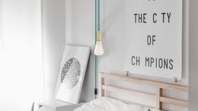 You can plug this pendant light into a normal outlet, then use hooks (sold separately) to hang it wherever and however you’d like.